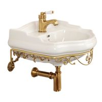 BELLA Комплект консоль подвесная 55 см. ажурная, раковина керамика белая 31217 — фото 1, Консоли для раковины