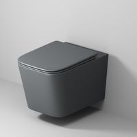 Унитаз подвесной Grossman (485х340х290) безободковый,смыв торнадо,серый матовый с тонкой крышкой,микролифт,1 место арт-GR-4404GMSQ — фото 5, Подвесные унитазы