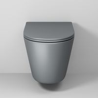 Унитаз подвесной Grossman (485х360х330) безободковый,смыв торнадо,серый матовый с тонкой крышкой,микролифт,1 место арт-GR-4477GMSQ — фото 5, Подвесные унитазы