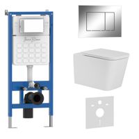 Комплект 3в1 IBERICA BLANCA инсталляция SILENCIO, унитаз TOLEDO ALTO белый, кнопка смыва ESTI-S хром глянцевый (IB001.TLA.234.852) — фото 1, Комплекты унитаз + инсталляция