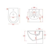 Биде Artceram File 2.0 подвесной с одним отверстием цвет черный матовый арт-FLB001 17 00 — фото 2, Биде подвесные