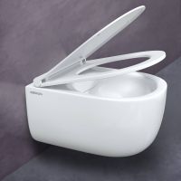 Унитаз BERGES подвесной EGO Real Rimless 49см, сиденье дюропласт Toma Slim SO, микролифт, быстросъем арт-082111RR — фото 8, Подвесные унитазы