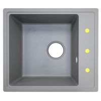 Кухонная мойка AZARIO Milas 480х420х197 кварцевая, прямоугольная, сифон в комплекте, цвет Серый арт-CS00097667 — фото 7, Кухонные мойки