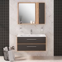 Зеркальный шкаф MELBOURNE 100 /универсальный/дуб/серый/ AQUA DE MARCO 1100GCMEL/V.2.0 — фото 10, Зеркальные шкафы в ванную