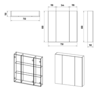 Зеркальный шкаф арт-Э-Аур02075-01 — фото 7, Зеркальные шкафы в ванную