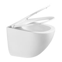 GLAZER WHITE Унитаз подвесной безободковый с сиденьем микролифт, LM, 9614003 — фото 1, Подвесные унитазы