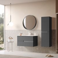 Тумба с раковиной ORKA Moonlight 90 подвесная, антрацит матовый арт-5003445 — фото 2, Тумбы с раковиной