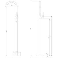 Смеситель ABBER Wasser Kreis AF8141NG напольный для раковины, никель — фото 6, Смесители напольные