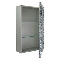 BELLA Витрина подвесная, стекл.дверь DX L58,5xh99xP25 cm, стекло матвое с декором, серебро 21255 — фото 3, Шкафы для ванной