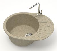 Кухонная мойка AZARIO Light 575х440х215) искусственный мрамор, цвет Песочный арт-CS00079922 — фото 1, Кухонные мойки