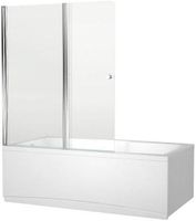 Шторка на ванну Aquanet Alfa 4 , прозрачное стекло арт-NF6222-pivot — фото 2, Шторки для ванной распашные