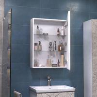 Зеркальный шкаф VIGO Geometry Step 60 подвесной белый (301) — фото 6, Зеркальные шкафы в ванную