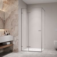 Душевой уголок RGW SV-030-Gr 100x100см, квадратный, профиль серый, стекло прозрачное, арт-353203000-110 — фото 2, Квадратные душевые уголки