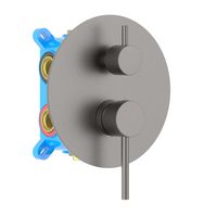 AQ1347BGM ЕВРОПА смеситель для ванны 3 режима (внешняя и скрытая часть), оружейная сталь — фото 1, Смеситель для ванны