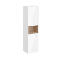 Root Пенал 40 см с корзиной для белья глянцевый белый левый VITRA арт-66237 — фото 3, Пеналы для ванной комнаты