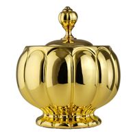 OLIVIA Баночка, h18xD16 см, керамика золото/золото 24667 — фото 1, Органайзеры для ванной