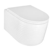 Унитаз подвесной Azario LUZIO 365х495х360 безободковый, рельефный, слив "Скрытое Торнадо", с быстросъемным сиденьем "Микролифт" арт-AZ-098-UQ — фото 1, Подвесные унитазы