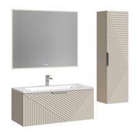 Тумба подвесная "БЛИСС-100 см" с 1 ящ. беж. матовая (ум. Блисс-100 см.) 1010049 — фото 2, Комоды и тумбы для ванной комнаты