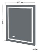 Зеркало Бриклаер Эстель-2 60 с подсветкой LED, на взмах руки, часы арт-4627125414282 — фото 2, Зеркала в ванную комнату