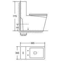 Товар: Унитаз-моноблок Azario RAYO 355х685х775 безободковый,с системой смыва Rimless, с быстросъемным сиденьем микролифт арт-AZ-6385 - фото 15 Унитаз-моноблок Azario RAYO 355х685х775 безободковый,с системой смыва Rimless, с быстросъемным сиденьем микролифт арт-AZ-6385 — фото 15, Напольные унитазы