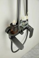 Душевая система с тропическим душем и смесителем BELZ, оружейная сталь, арт-B24713-3 — фото 9, Душевые стойки