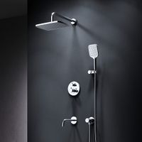 FT85A3RH40 X-Joy, набор: встроеный см-ль с ТМС, излив, прямоуг.верхний душ 300х210мм, ручн.душ, хром — фото 8, Встраиваемые душевые комплекты