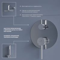 Душевая система скрытого монтажа RGW SP-55, хром, арт-51140855-01 — фото 6, Встраиваемые душевые комплекты