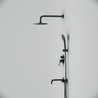 FB85A3RH32 X-Joy, набор: встроеный см-ль, излив, верхний душ 220 мм, ручн.душ, черный — фото 5, Встраиваемые душевые комплекты