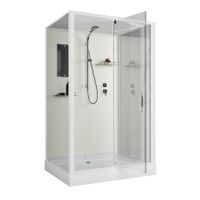 Душевая кабина Niagara Standart (100х80х200) прямоугольник,поддон 15см,распашная,проф.белый,без крыши,3 места арт-ST100/80/15Q/BK — фото 2, Душевые кабины