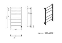 Полотенцесушитель электрический Grota Costa 530х1000 белый Costa 530х1000 RAL9016 EL — фото 2, Электрические полотенцесушители
