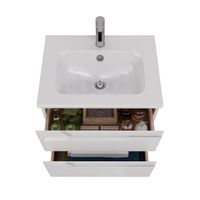 Тумба Lemark MIANO 60 см под 1 раковину, подвесная, 2 ящика, цвет корпуса, фасада: Белый глянец арт-LM06M60T — фото 2, Тумбы под раковину