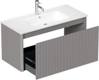 Тумба под раковину Allen Brau Gravity 100 1.370018.PGM платина матовый — фото 1, Тумбы под раковину