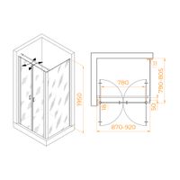 Душевой уголок RGW PA-144 (PA-104+Z-050-2+O-104) 900x800 060814498-011 — фото 1, Душевые уголки
