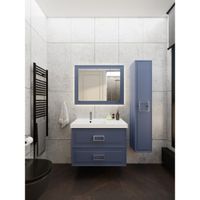 Тумба под раковину подвесная La Fenice Cubo TWIN , синяя арт-FNC-01-CUB-BG-90-2 — фото 6, Тумбы под раковину