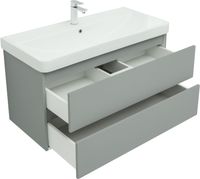 Тумба с раковиной Aquanet Вега 2.0 100 2 ящ. цв.мисти грин (раковина Flat) арт-00344772 — фото 5, Тумбы с раковиной