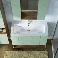 Товар: Тумба с раковиной и нишей Бриклаер КРИСТАЛЛ 100F, фисташковый/дуб гранж песочный - фото 8 Тумба с раковиной и нишей Бриклаер КРИСТАЛЛ 100F, фисташковый/дуб гранж песочный — фото 8, Тумбы с раковиной