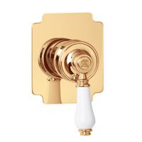 ERMITAGE См-ль скрытого монтажа моноком., ручка белая, золото 18630 — фото 1, Смеситель для душа