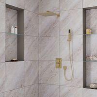 Душевая система встраиваемая с термостатом D&K Bayern.Liszt , матовое золото арт-DA2515707A04 — фото 3, Встраиваемые душевые комплекты