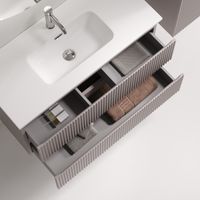 Товар: Тумба подвесная SANCOS Snob R 890х390х500, c двумя ящиками оснащенными доводчиками, Doha Soft, арт. арт-SNR90/39SM - фото 2 Тумба подвесная SANCOS Snob R 890х390х500, c двумя ящиками оснащенными доводчиками, Doha Soft, арт. арт-SNR90/39SM — фото 2, Тумбы под раковину