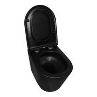 Унитаз подвесной Azario Teramo 355х515х365 смыв "Скрытое торнадо", безободковый, с быстросъемным сиденьем микролифт, черный матовый арт-AZ-0053-UQ3-MB — фото 2, Подвесные унитазы