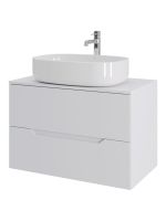 Orange Line тумба с раковиной подвесная 80 см, белый арт-Li-80TuwMDF+B08-600W — фото 6, Тумбы с раковиной