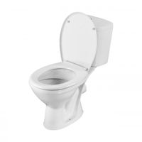 Унитаз-компакт "Pro" горизонтальный выпуск, с 1-режимной кнопочной арматурой и сиденьем полипропилен арт-1P2155S0000BF — фото 2, Напольные унитазы