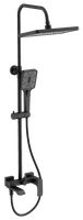 Душевая система с тропическим душем и смесителем BELZ, черная, арт-B24507-7 — фото 1, Душевые стойки
