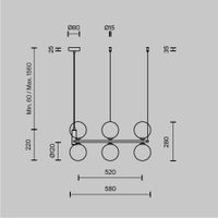 Товар: Подвесной светильник Maytoni MOD013PL-06BS1 - фото 11 Подвесной светильник Maytoni MOD013PL-06BS1 — фото 11, Подвесные светильники