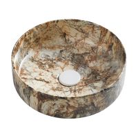Раковина-чаша Azario 355х355х120 накладная, круглая, коричневый мраморный арт-AZ-3134-M830 — фото 5, Раковины накладные