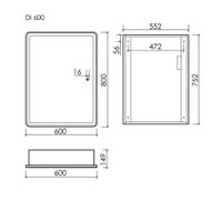 Зеркальный шкаф для ванной комнаты SANCOS Diva 600х149х800, с подсветкой, арт. арт-DIV600 — фото 11, Зеркальные шкафы в ванную