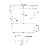 Раковина Scarabeo MOON полувстраиваемая без перелива с одним отверстием цвет белый арт-5512 — фото 9, Раковины накладные
