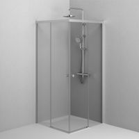 X-joy душевое огражд квадратн.,раздвиж.двери 90x90 хром мат.,стекло прозрачн арт-W94G-403-9090-MT1K — фото 1, Квадратные душевые уголки