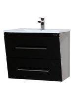 Берта-60 тумба подвесная с 2 ящ. черная Куадро H 4635209560046 — фото 1, Тумбы под раковину