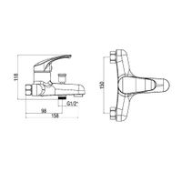 OneLife смеситель для ванны/душа однорычажный полимерный, хром арт-P11-100cr — фото 1, Смеситель для ванны
